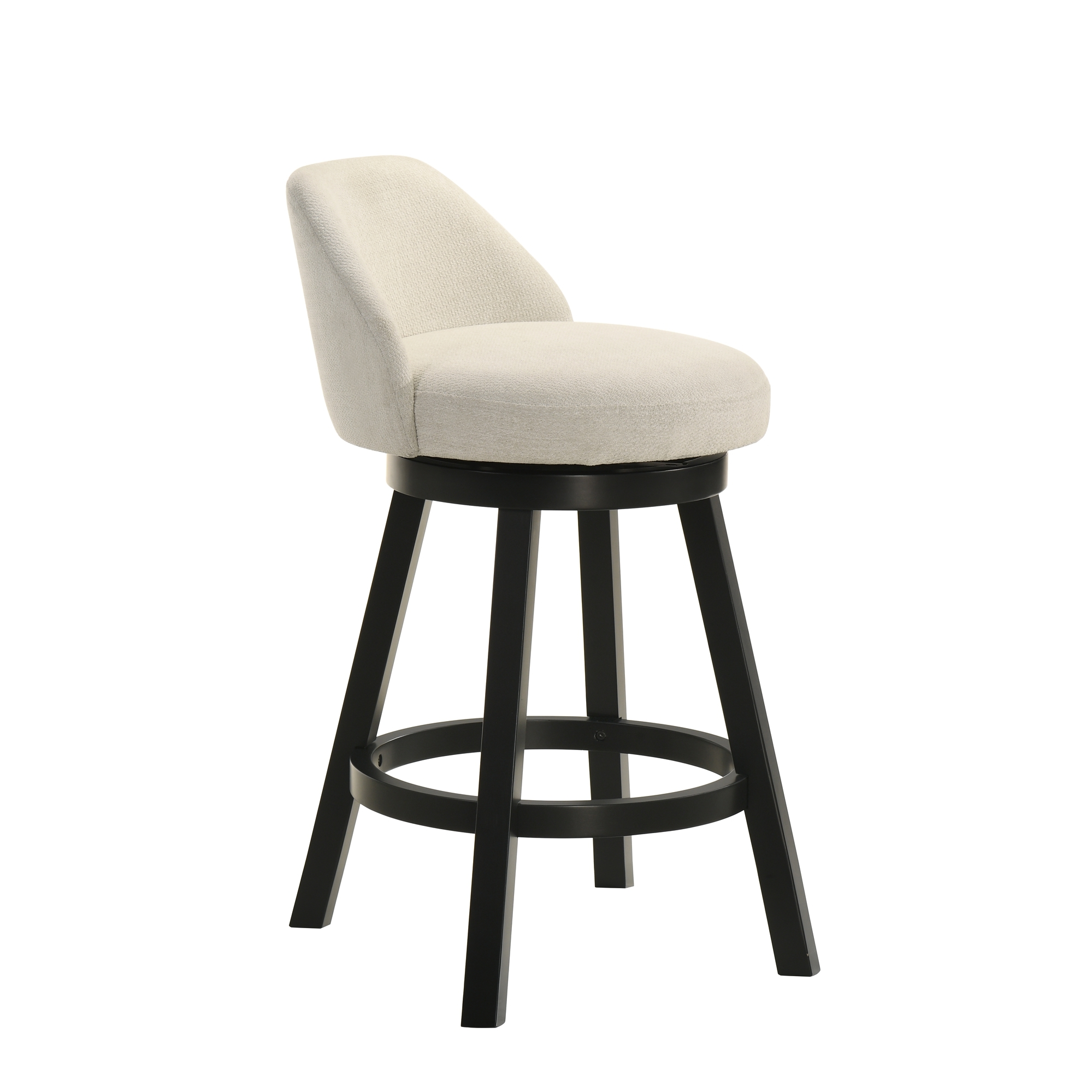Armen Living Erika Low Curved-Back Swivel Counter Stool