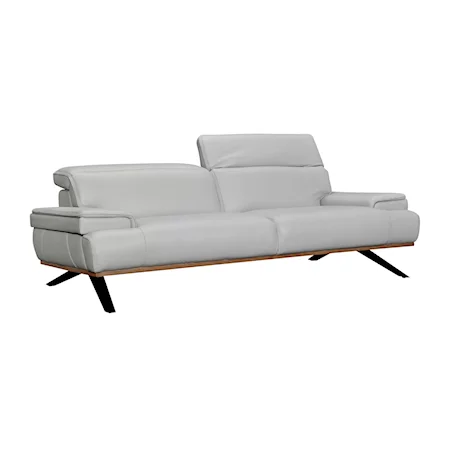 Contemporary Hypoallergenic Leather Sofa with Wide Arms