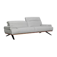 Contemporary Hypoallergenic Leather Sofa with Wide Arms
