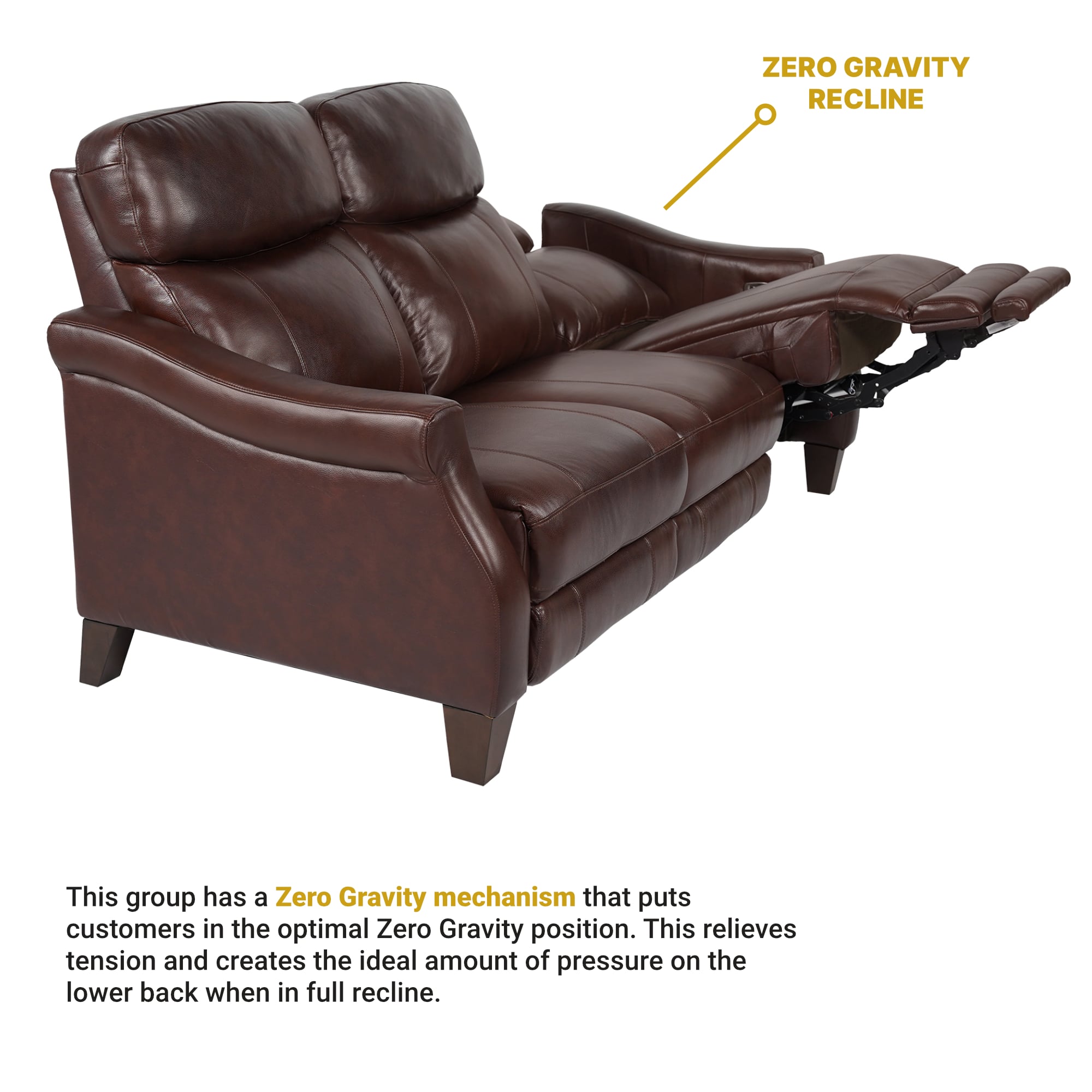 Armen Living Felicity Zero Gravity Power Reclining Sofa