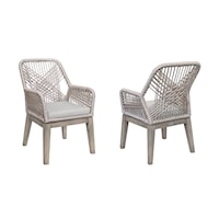 Set of 2 Contemporary Outdoor Arm Chairs 