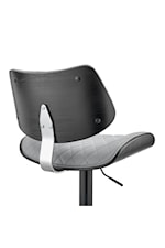 Armen Living Langston Contemporary Faux Leather Adjustable Height Bar Stool