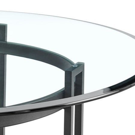 Round Glass-Top Dining Table