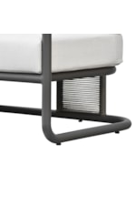 Armen Living Dorado Modern Coastal Outdoor 82" Sofa with Rope Accent