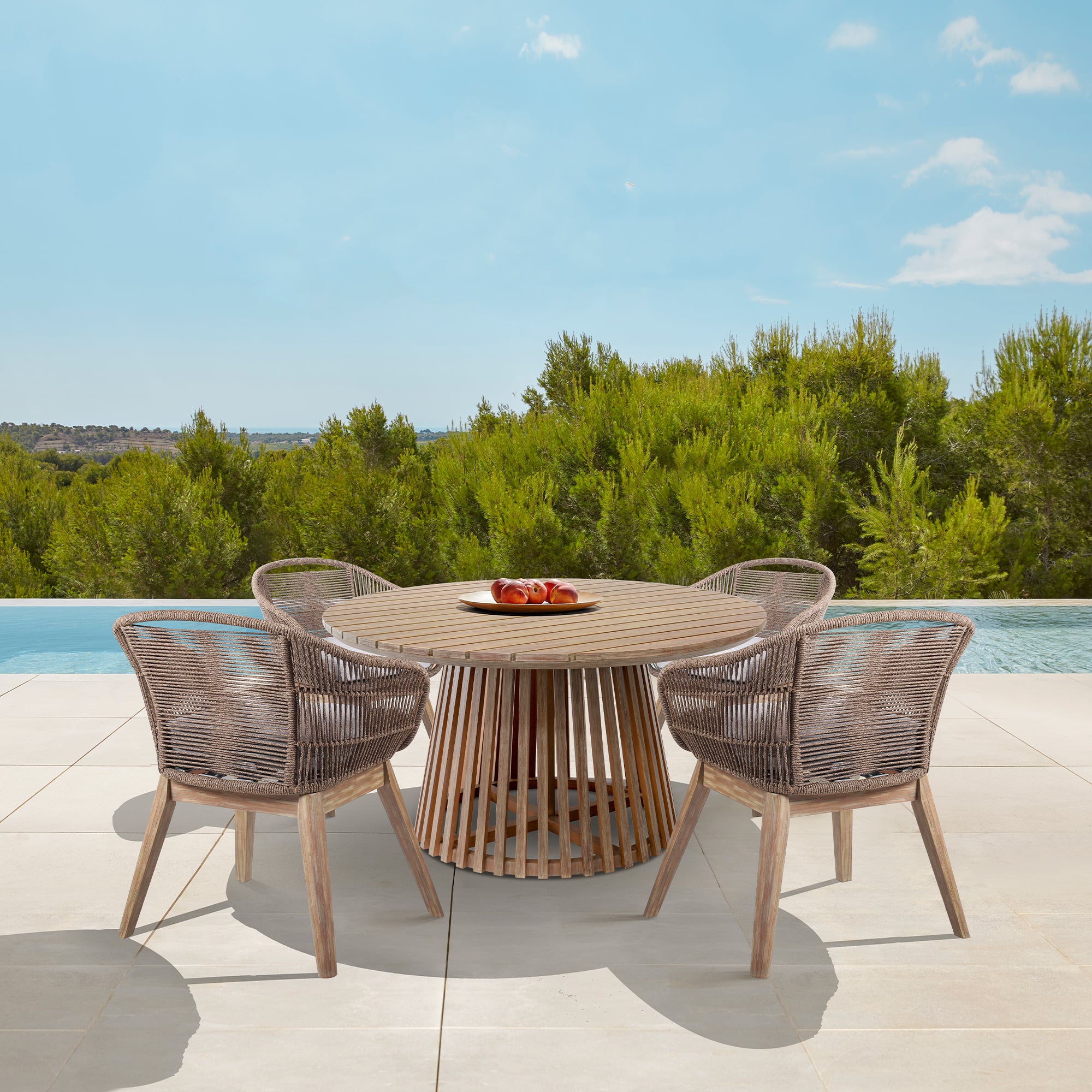 Armen Living Escondido / Tutti Frutti Outdoor Dining Set