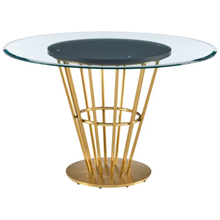 48" Round Glass-Top Dining Table