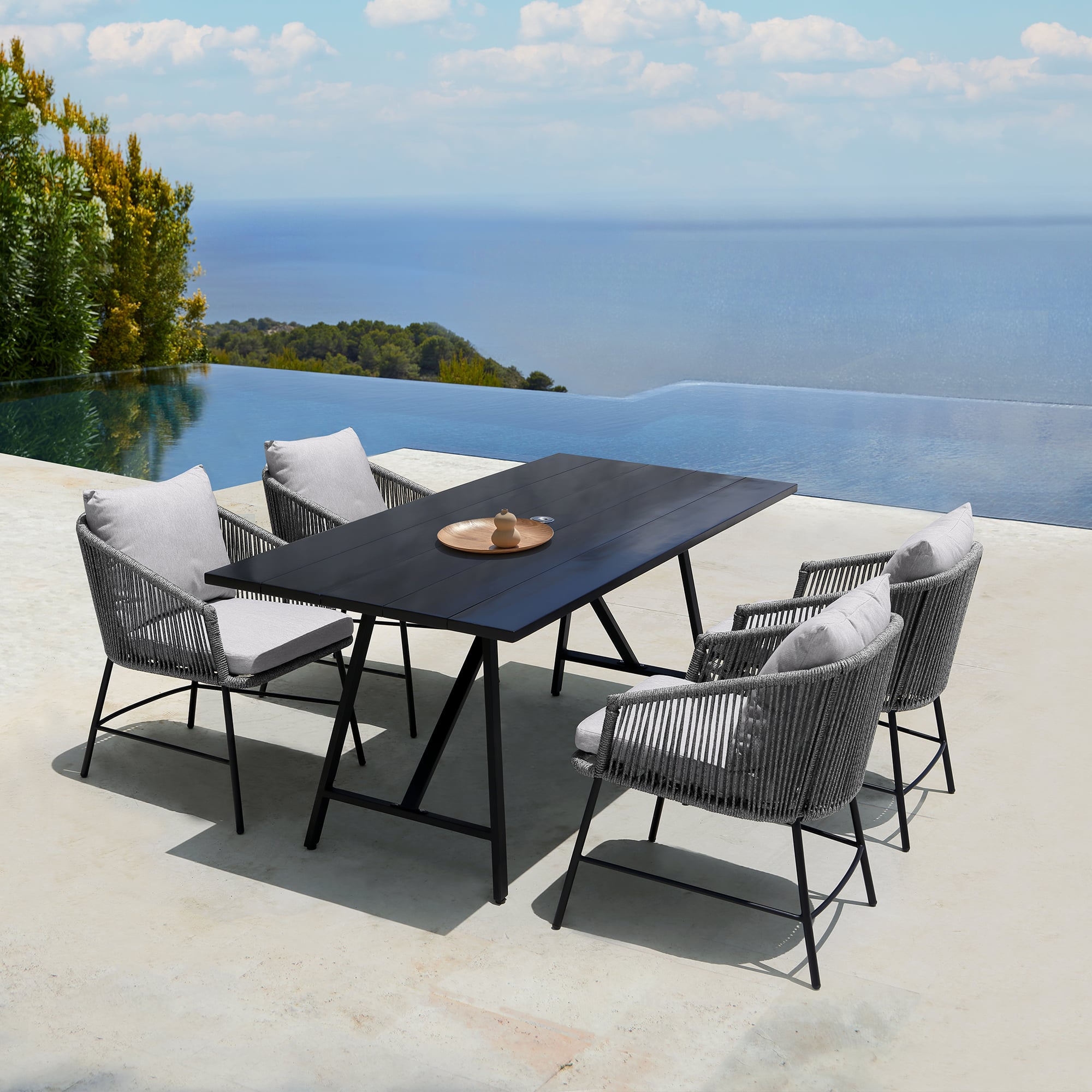 Armen Living Frinton / Ditas 5-Piece Outdoor Dining Set