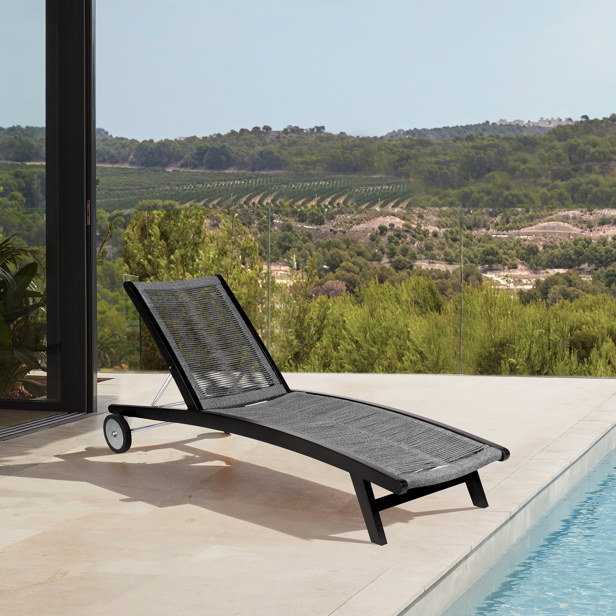 Armen Living Odette Outdoor Adjustable Chaise Lounge