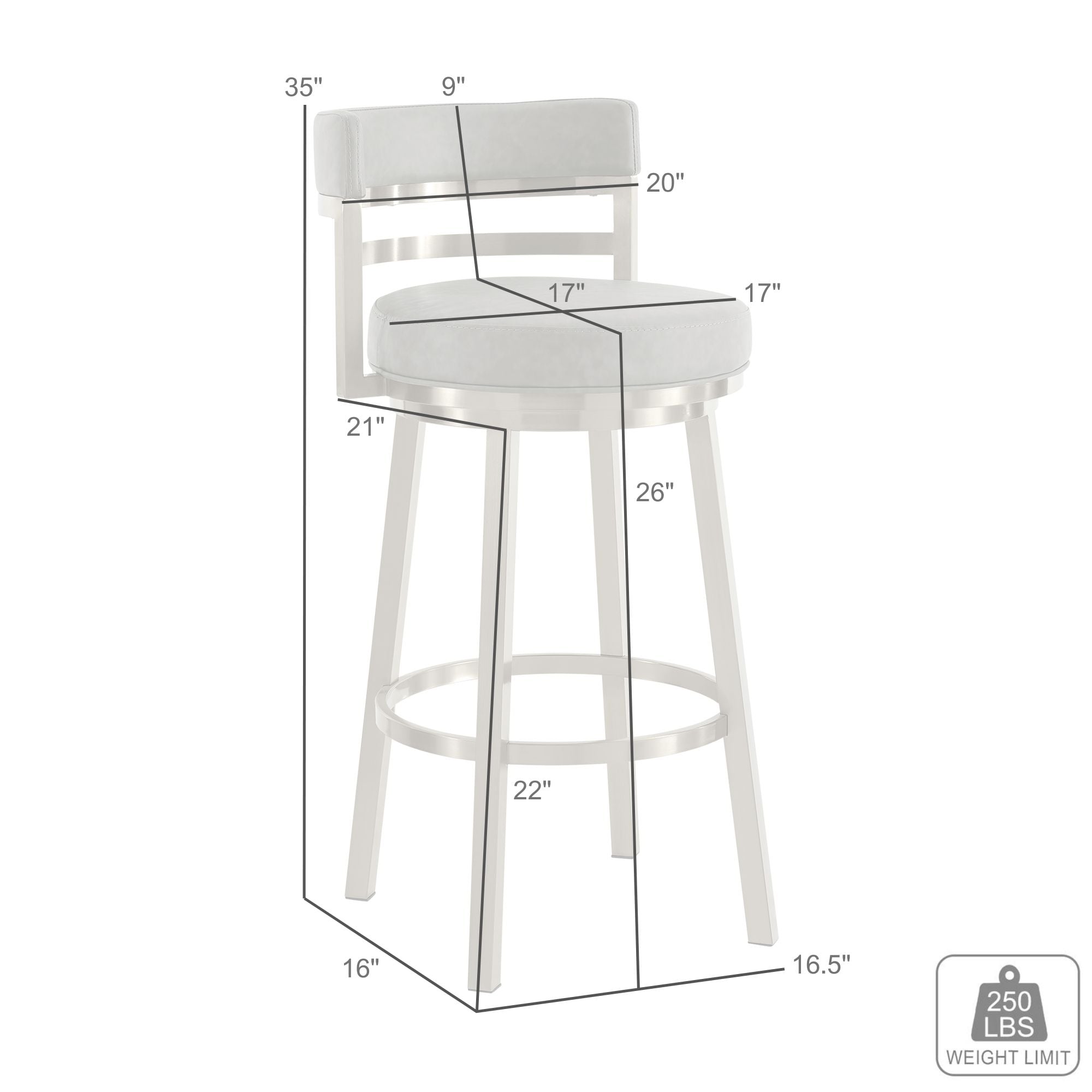 Armen Living Madrid Counter-Height Stool