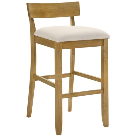 Upholstered Low-Back Fixed Barstool