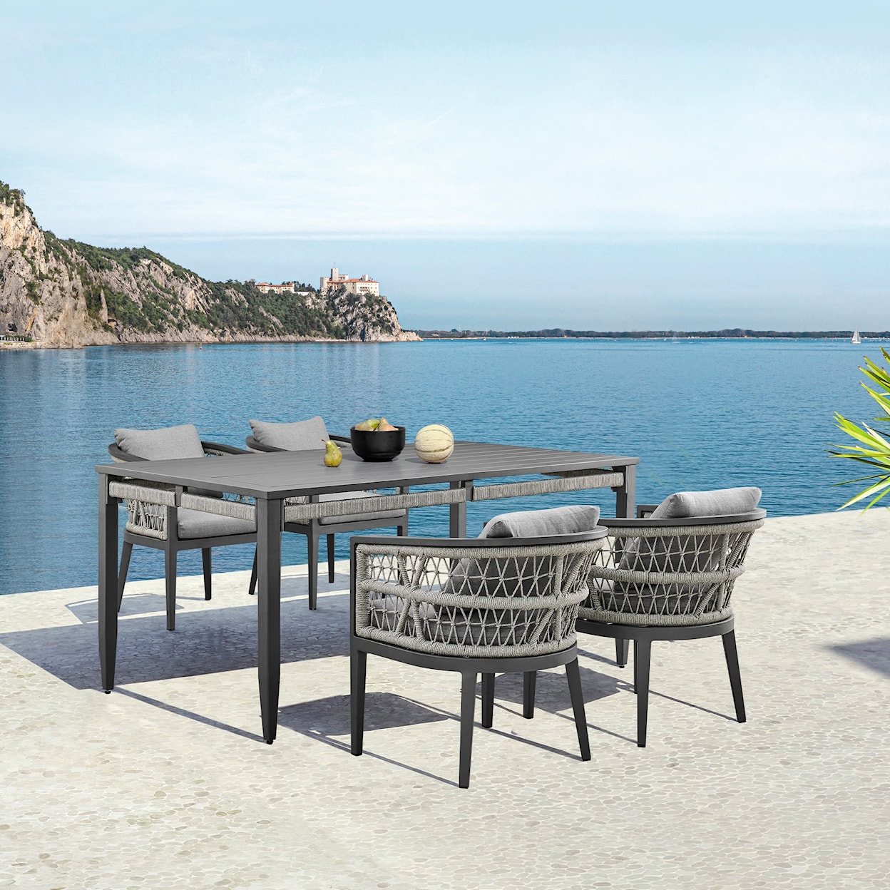 Armen Living Zella Outdoor Dining Set