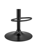 Armen Living Colby Contemporary Adjustable Faux Leather Bar Stool with Black Base