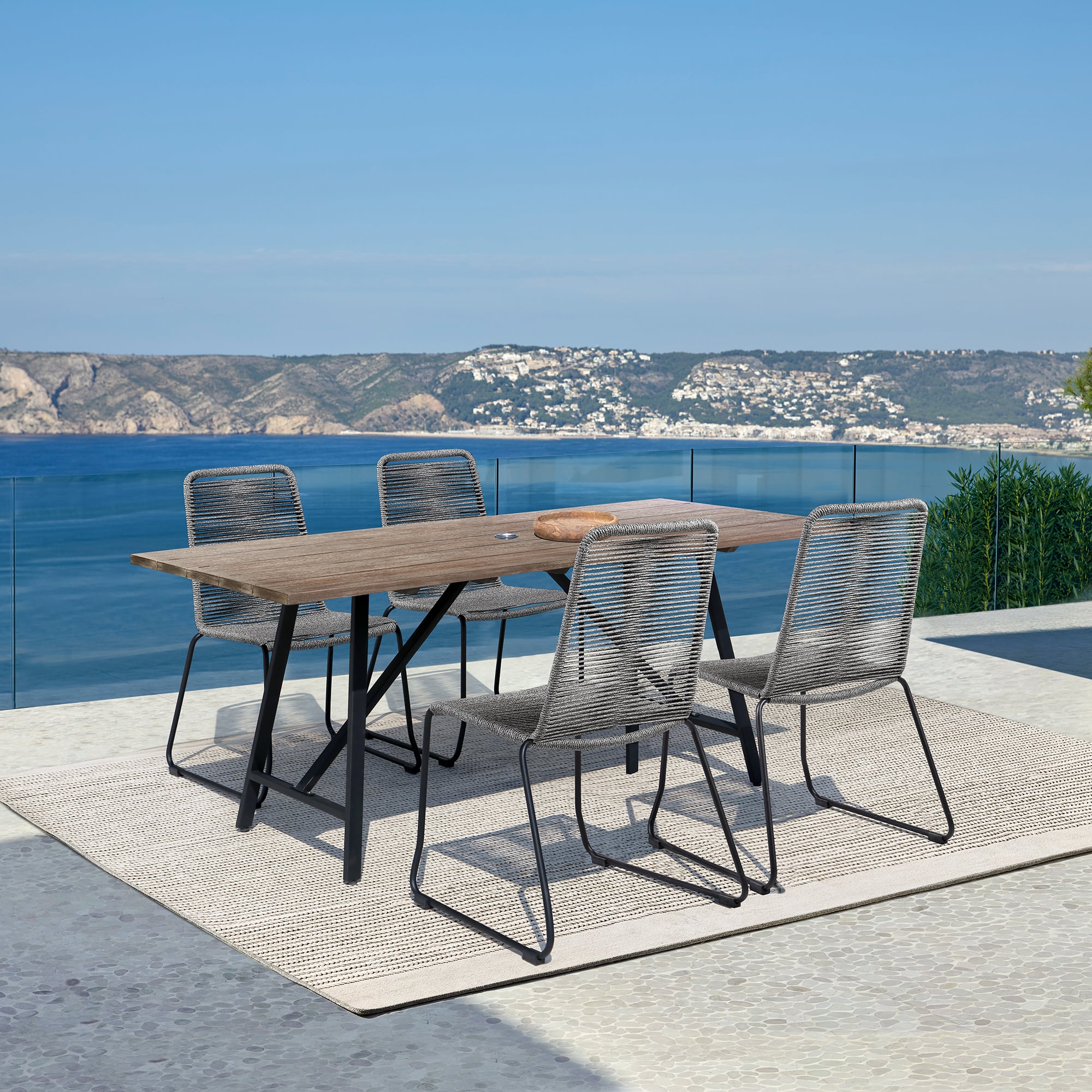 Armen Living Frinton / Shasta 5-Piece Outdoor Dining Set