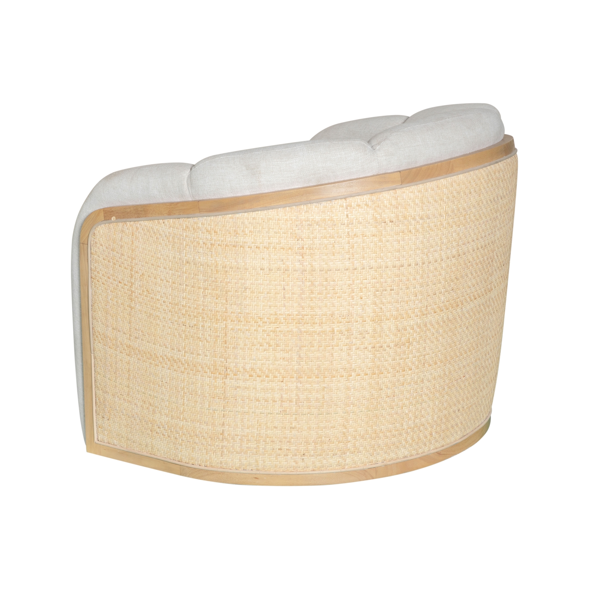 Armen Living Violet Rattan-Back Barrel Chair