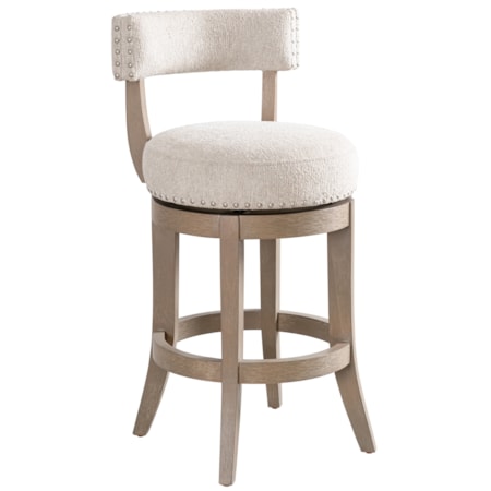 Upholstered Open-Back Swivel Counter Stool