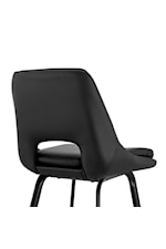 Armen Living Carise Contemporary Faux Leather and Black Metal Swivel Counter Stool