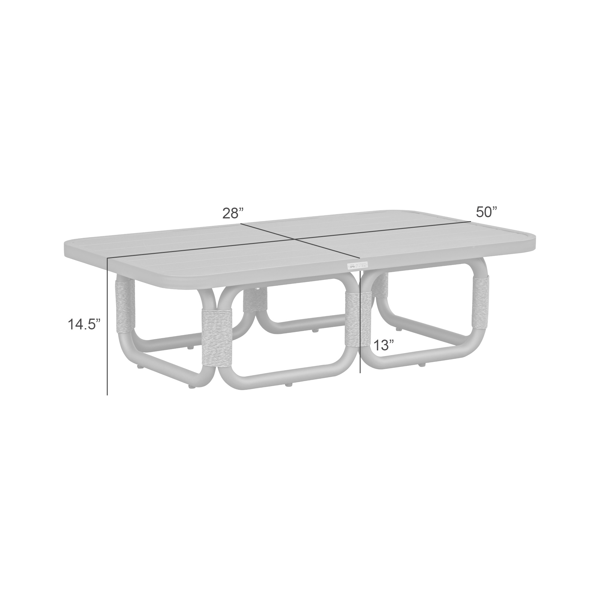 Outdoor 50" Rect. Aluminum Coffee Table
