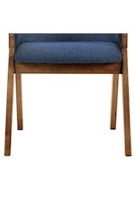 Armen Living Renzo Renzo Orange Fabric and Walnut Wood Dining Side Chairs - Set of 2