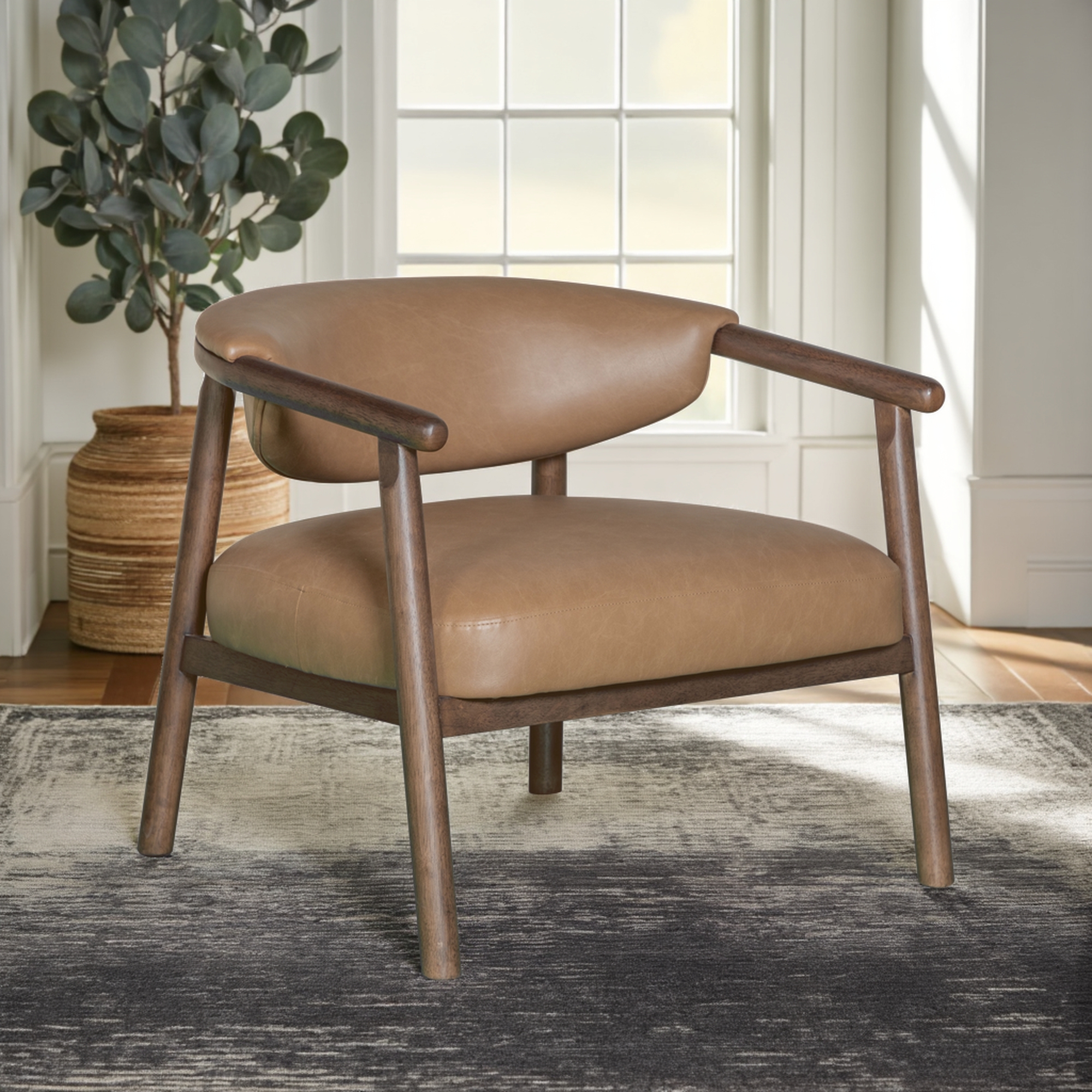 Armen Living Autumn Mid-Century Vintage Accent Armchair