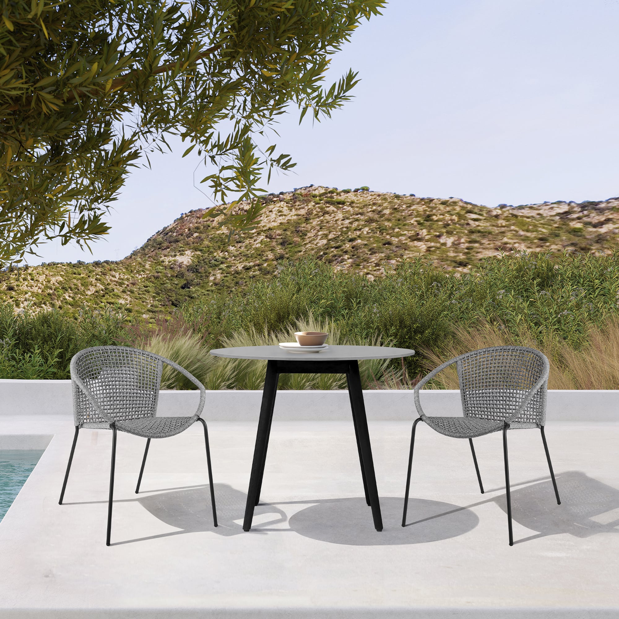 Armen Living Kylie / Snack 3-Piece Outdoor Dining Set