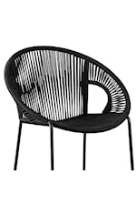 Armen Living Acapulco Casual Indoor/Outdoor Lounge Chair with Black Rope