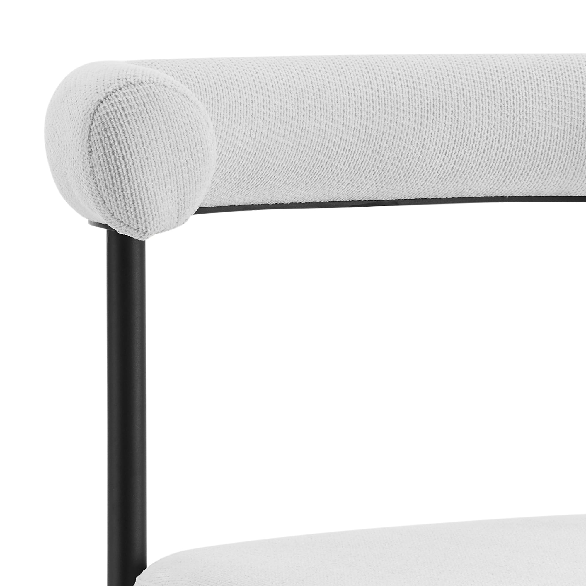 Armen Living Shannon Metal Open-Back Upholstered Dining Chair