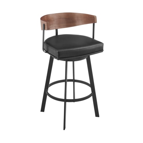 Contemporary 26" Swivel Counter Stool with Faux Leather Upholstery