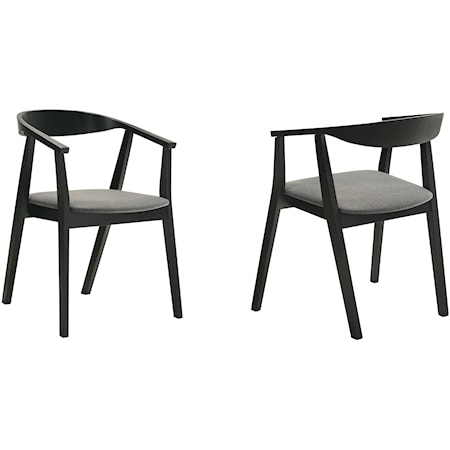 Mid-Century Modern Wood Dining Chair Set of 2
