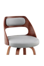 Armen Living Julius Contemporary Faux Leather and Walnut Wood Bar Stool