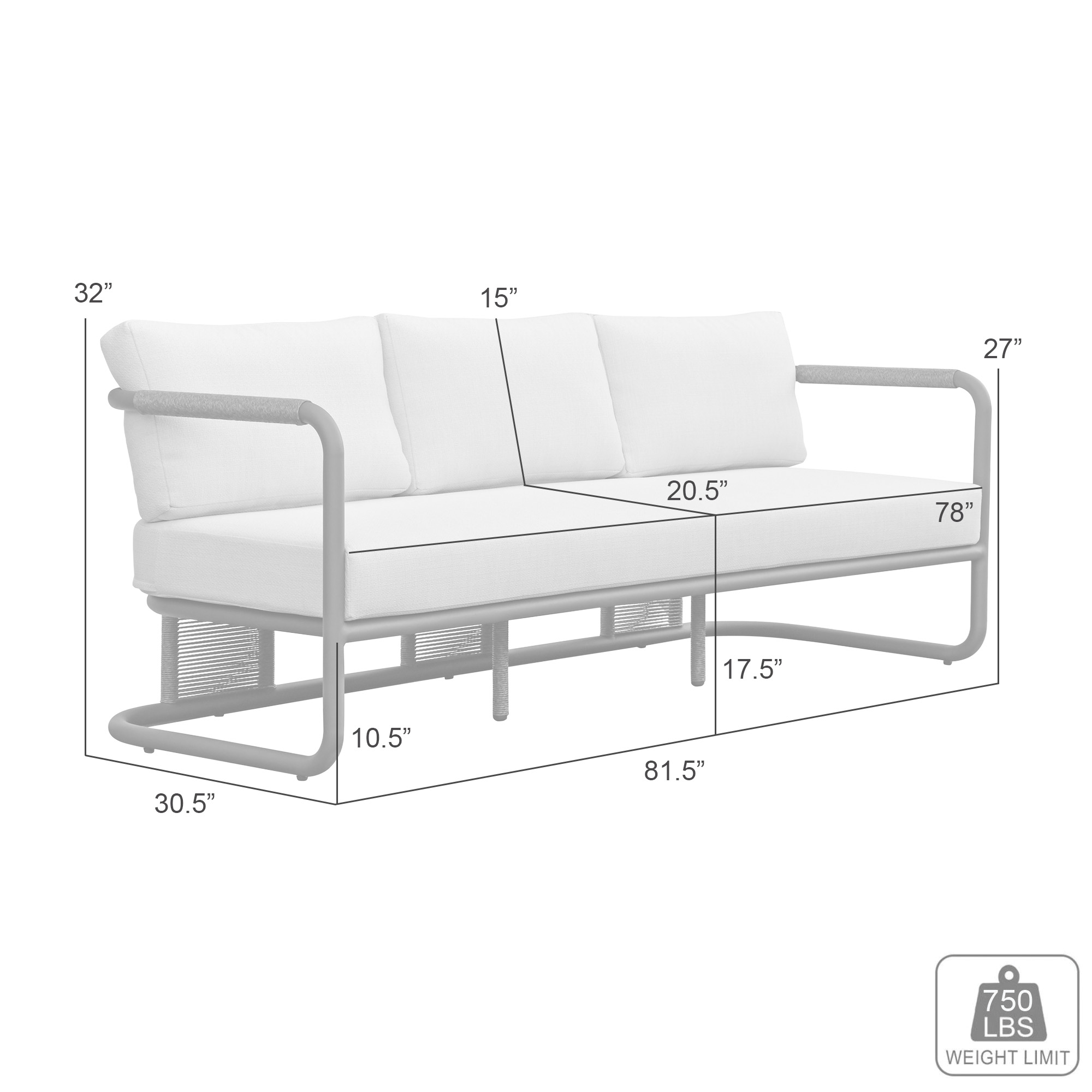 Outdoor 82" Sofa