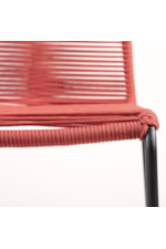 Armen Living Shasta Shasta Outdoor Metal and Rope Stackable Dining Chair - Set of 2
