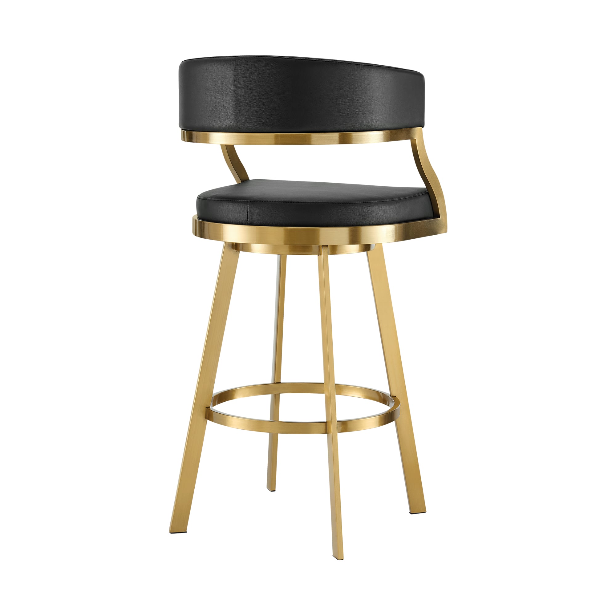 Armen Living Saturn Gold Stainless Steel Swivel Stool