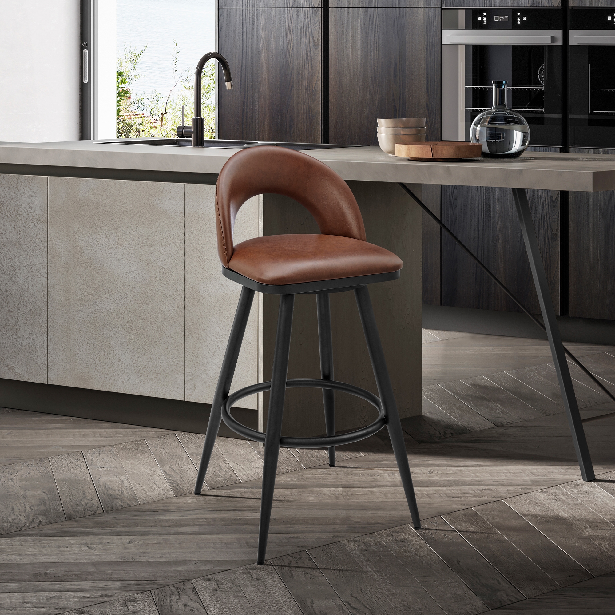 Armen Living Charlotte Swivel Counter Stool