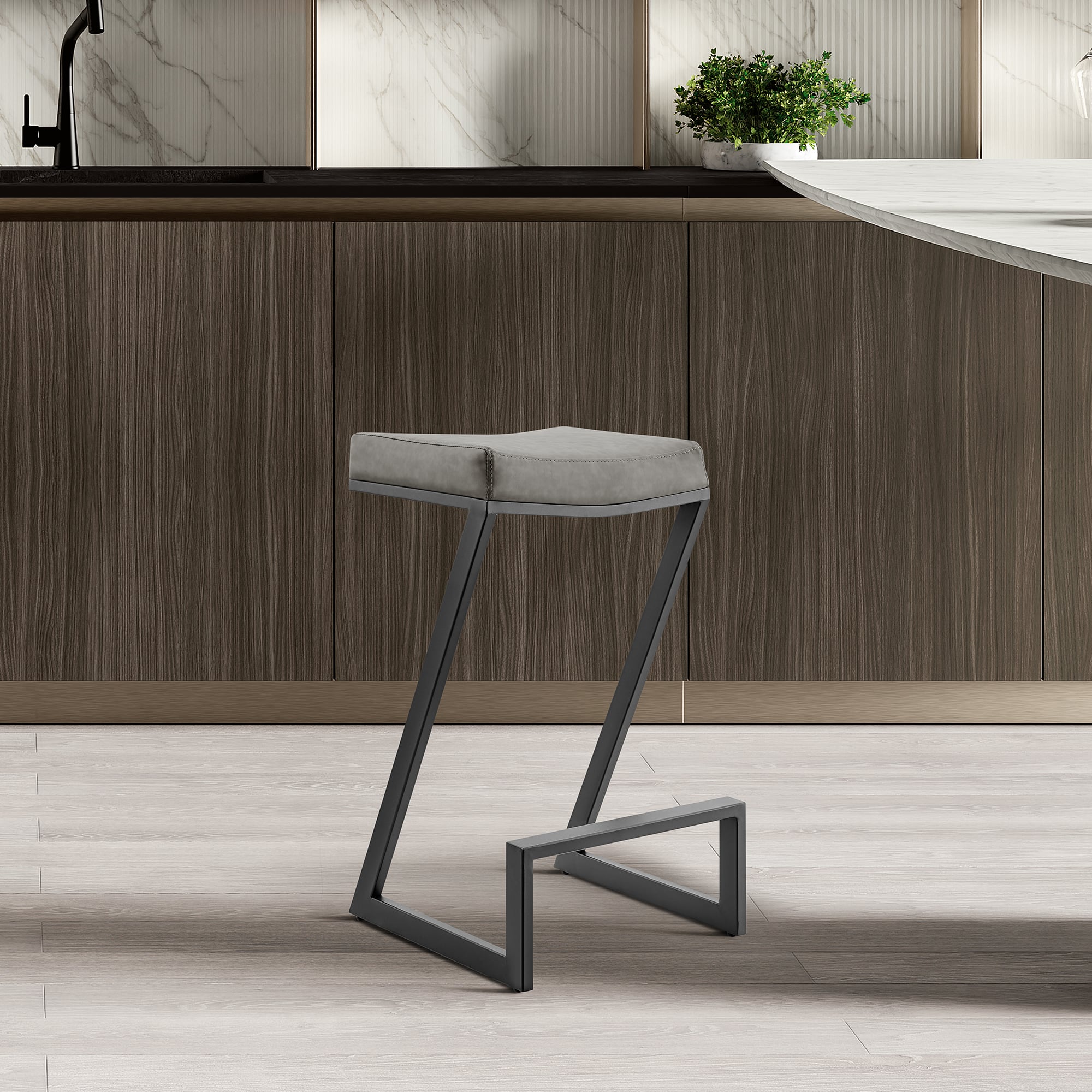 Armen Living Atlantis 30" Backless Barstool