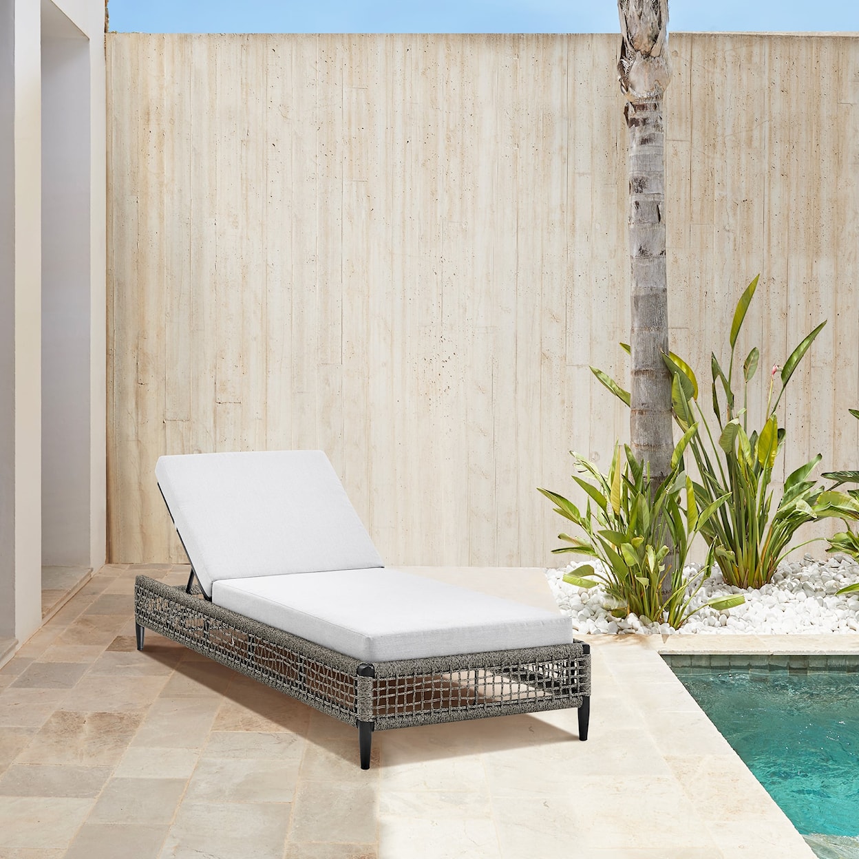 Armen Living Felicia Outdoor Chaise Lounge