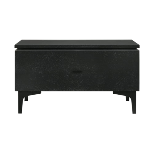 Contemporary 1-Drawer Nightstand with Metal Legs