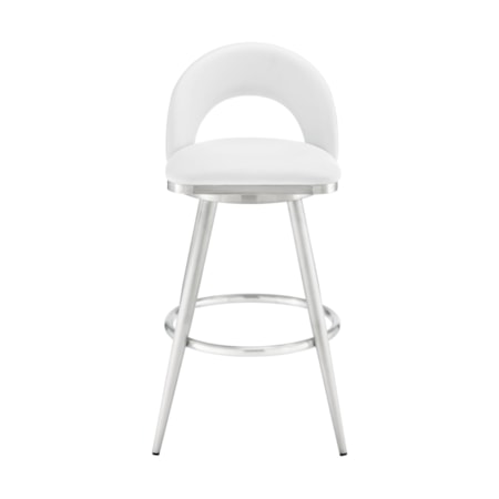 White Counter-Height Stool