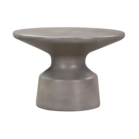 Sephie Round Pedastal Coffee Table in Grey Concrete