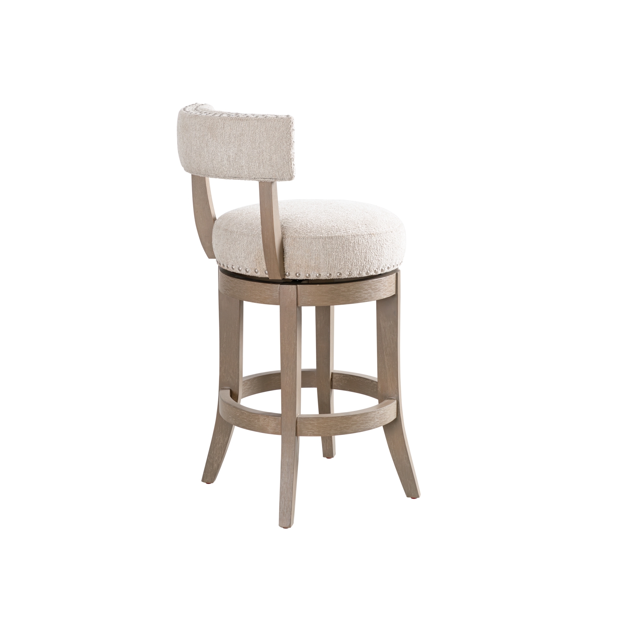 Armen Living Mystic Upholstered Open-Back Swivel Counter Stool