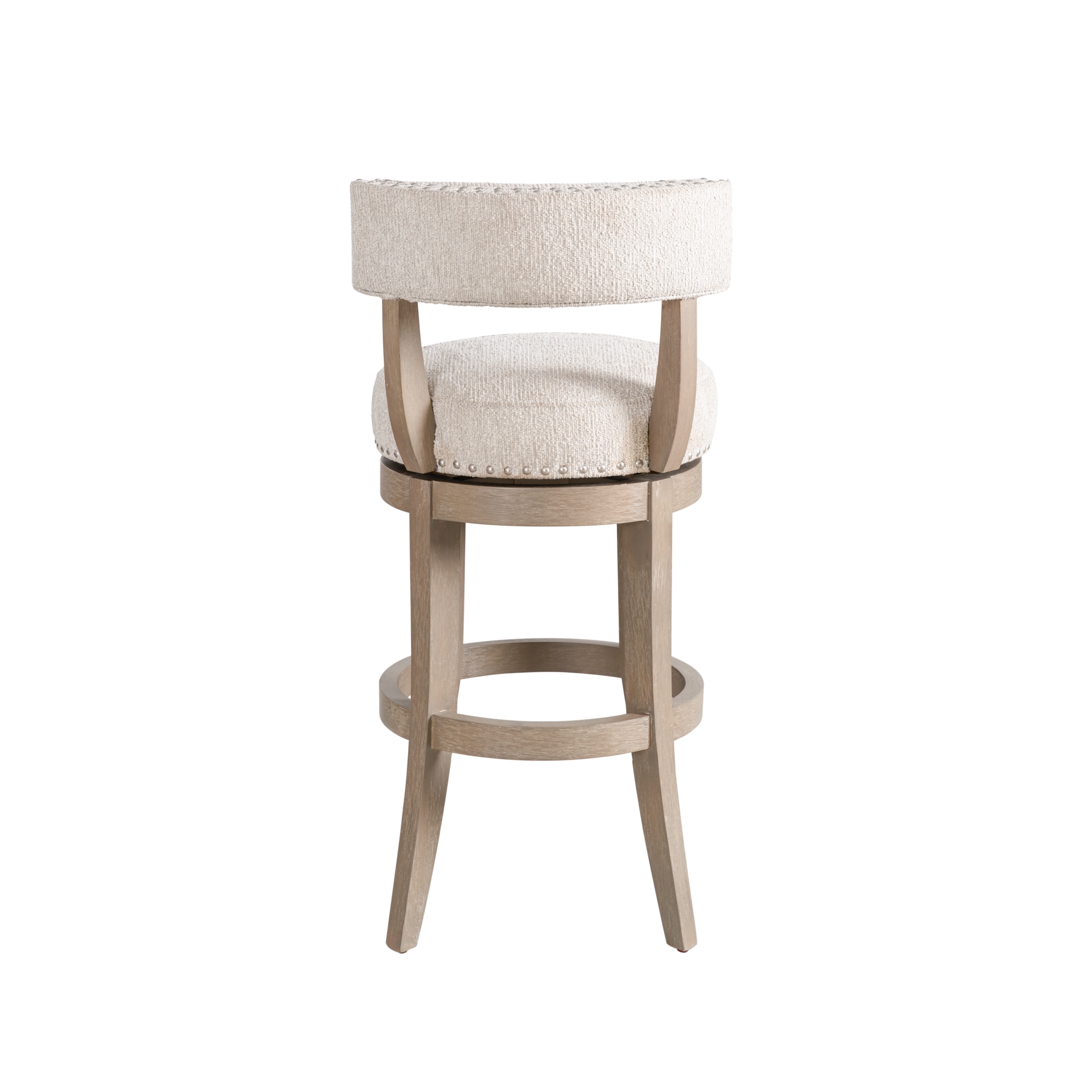 Armen Living Mystic Upholstered Open-Back Swivel Barstool