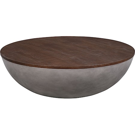  Round Coffee Table in Brown Brushed Oak