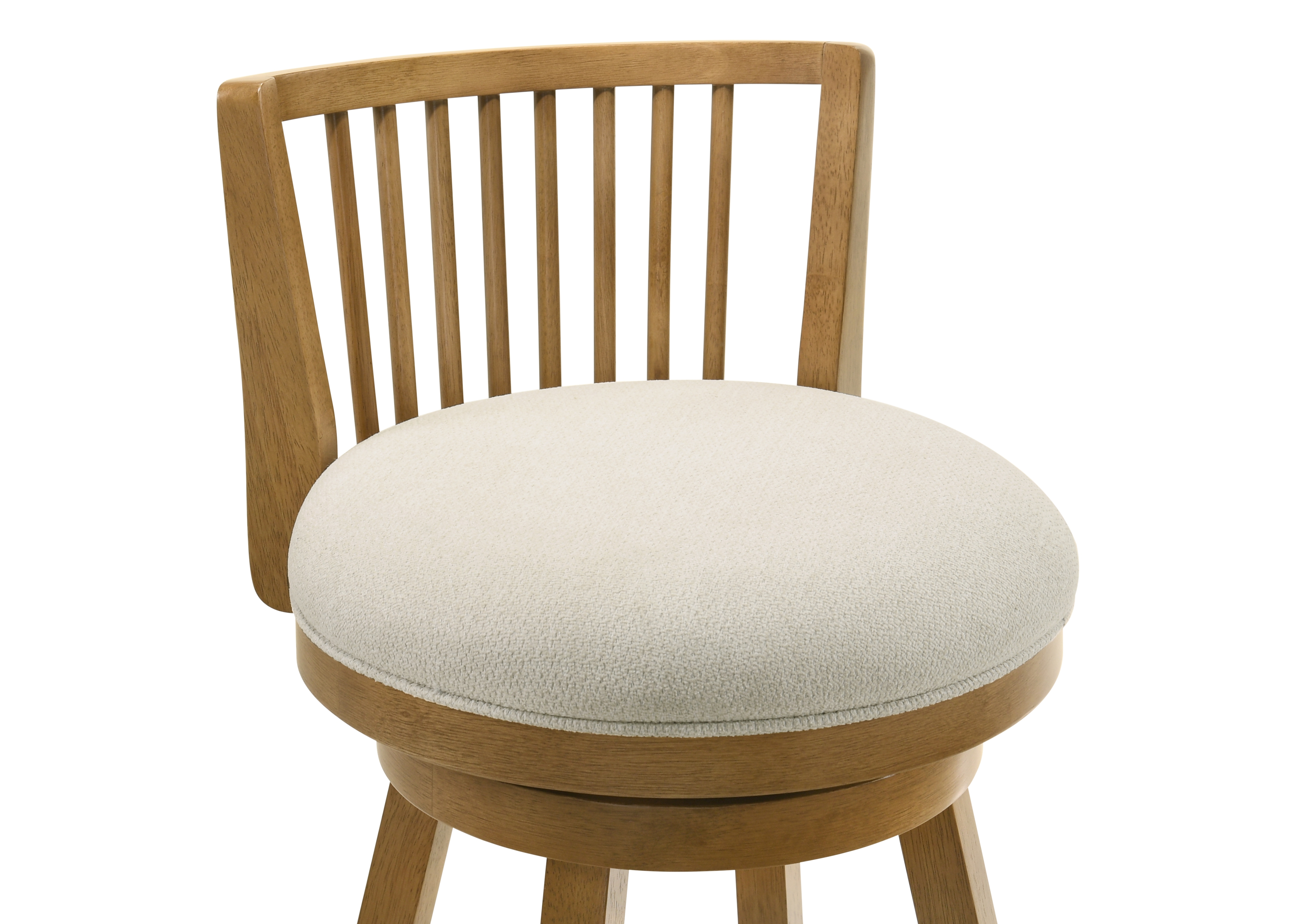 Uph. Spindle-Back Swivel Barstool