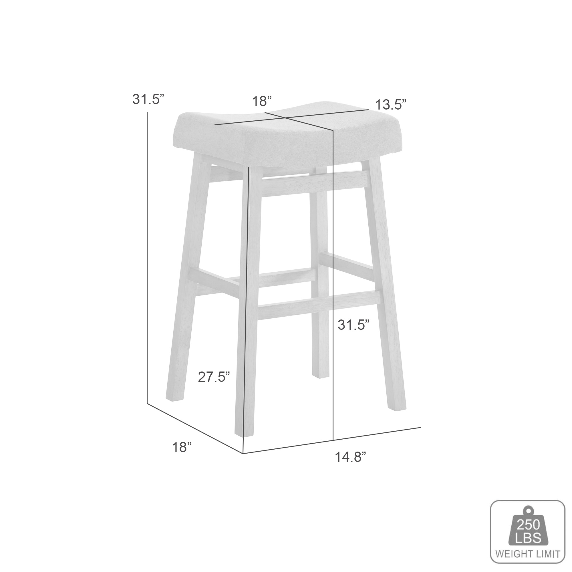 Armen Living Lenon Upholstered Backless Barstool