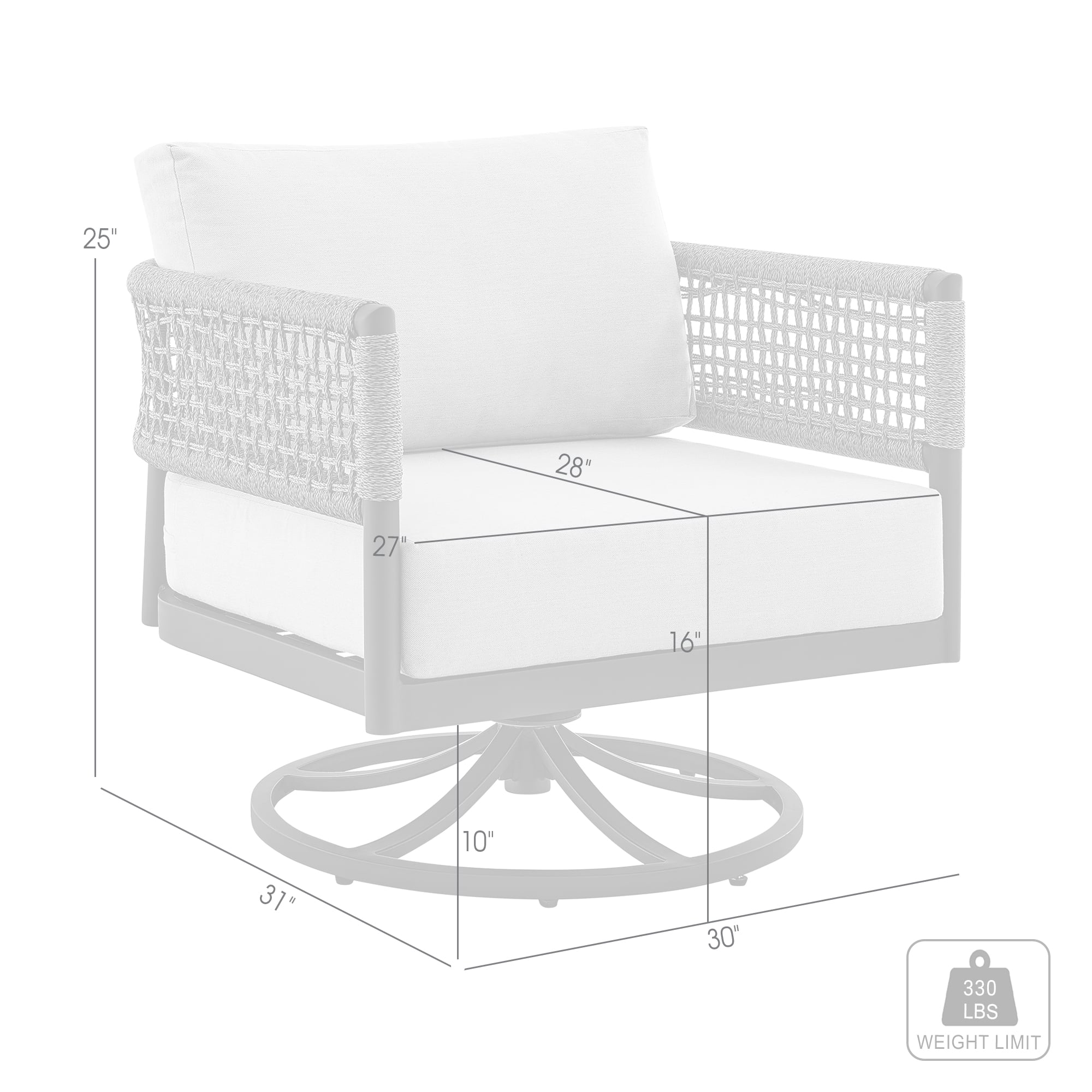Armen Living Alegria Outdoor Swivel Chair