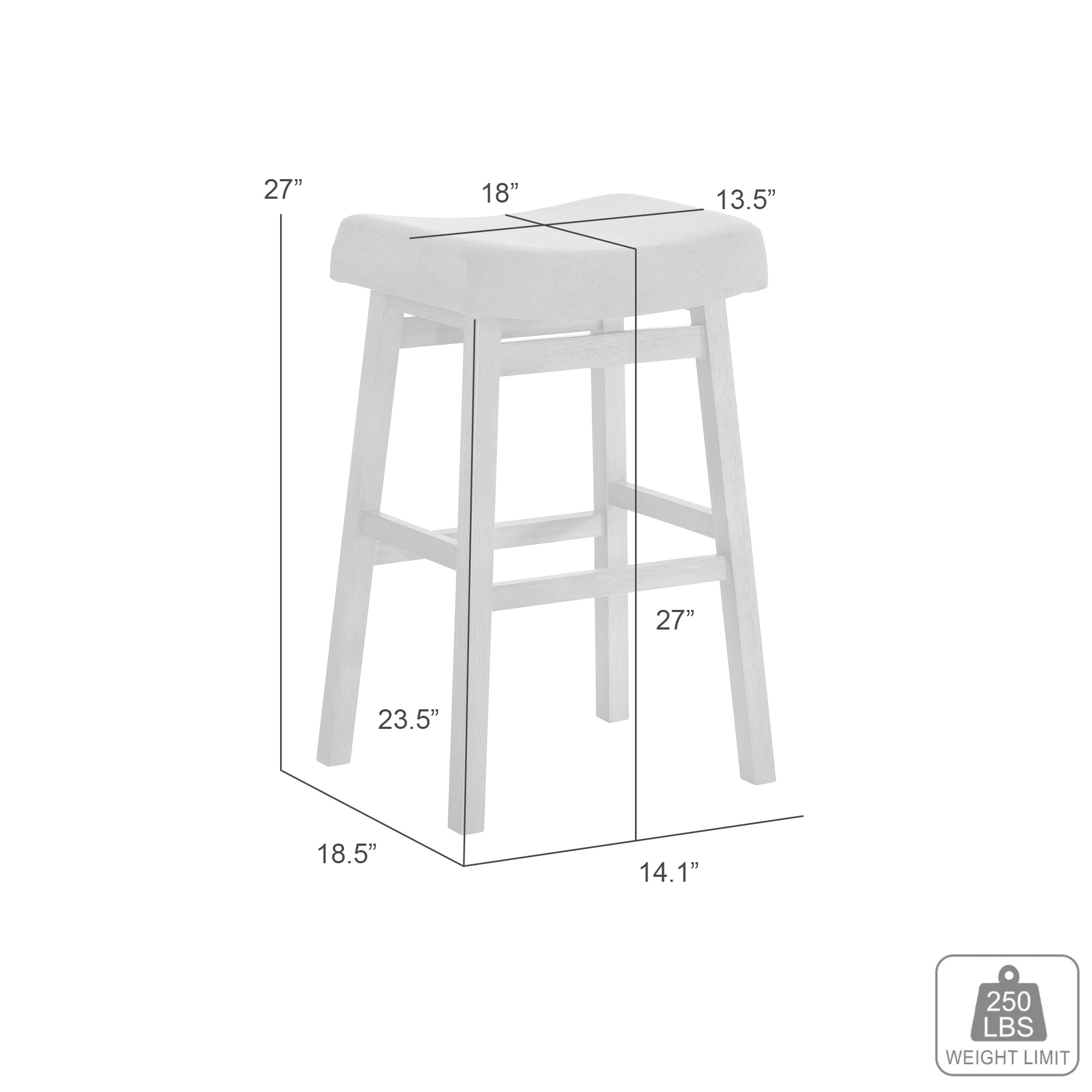 Armen Living Lenon Upholstered Backless Counter Stool