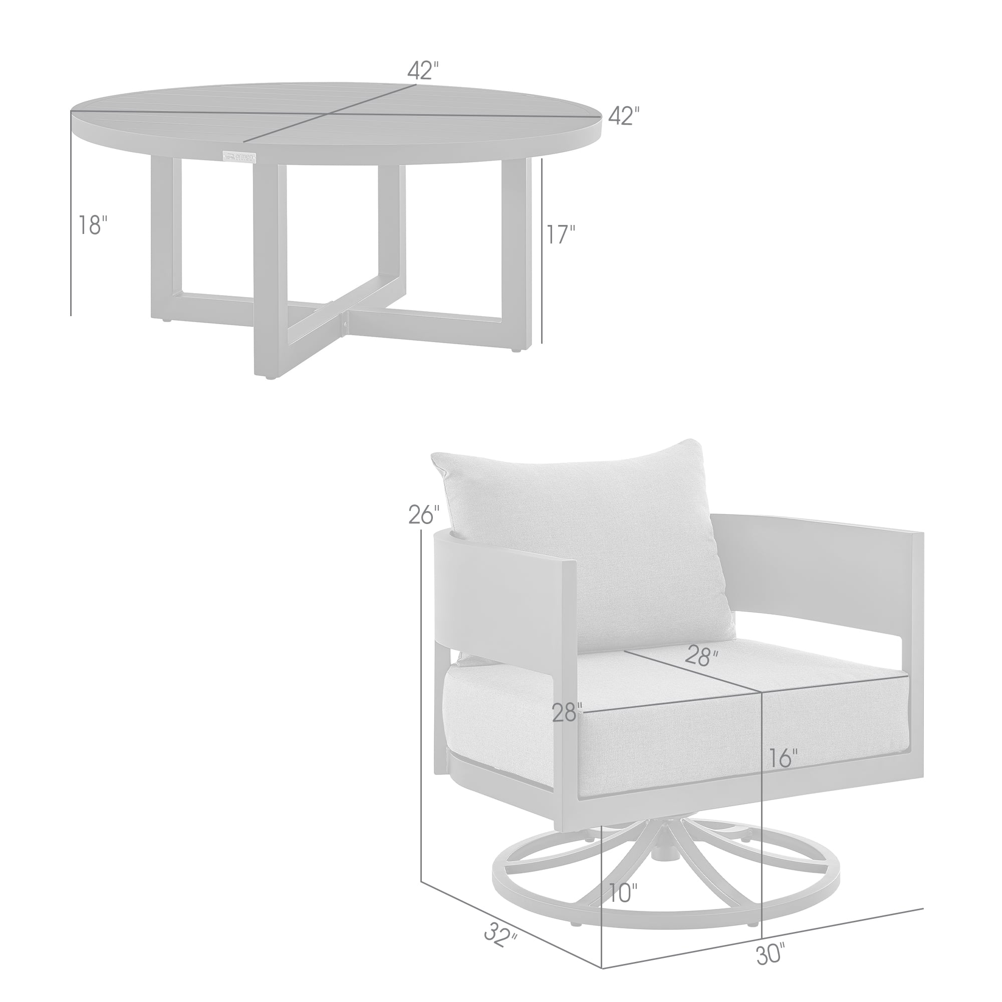 Armen Living Menorca 3-pc. Outdoor Conversation Set