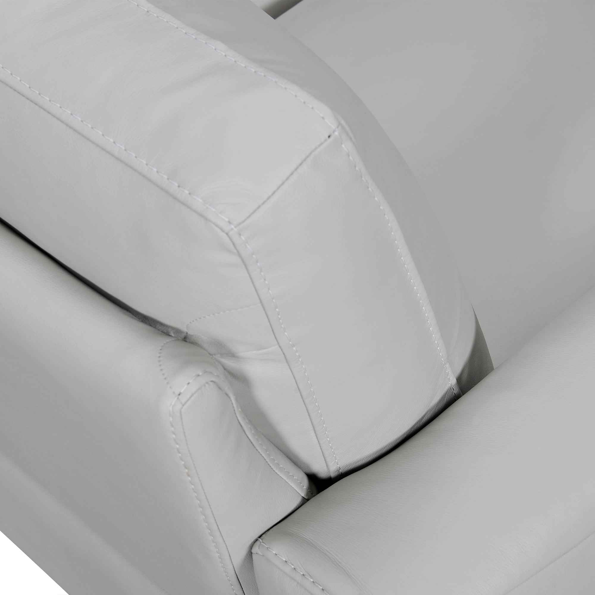Armen Living Almafi Gray Leather Sofa