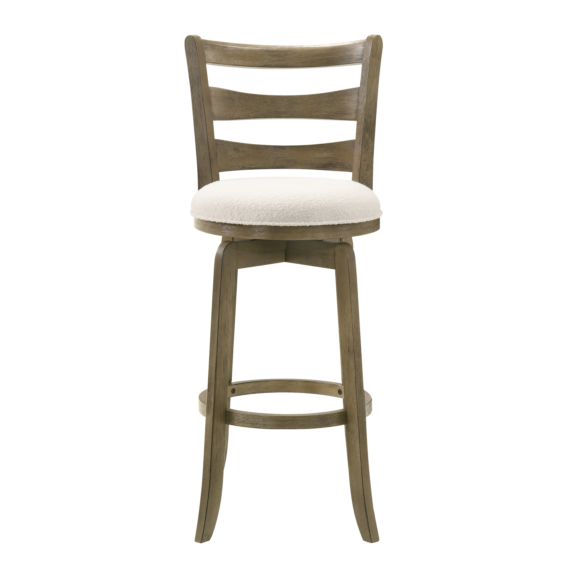 Armen Living Melindra Ladder-Back Upholstered Swivel Barstool