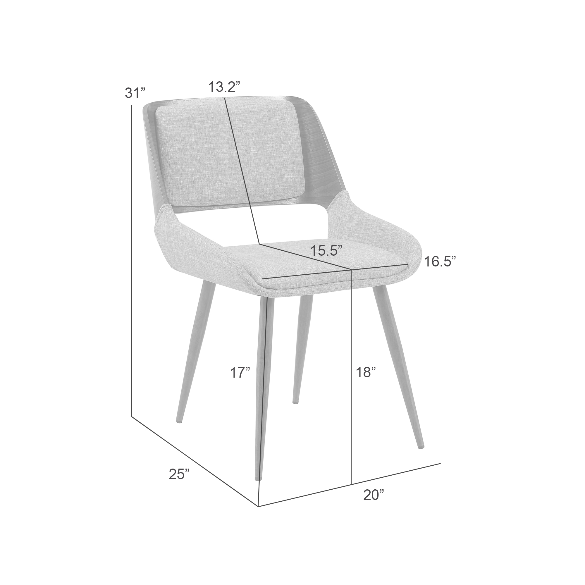 Armen Living Panda Dining Side Chair