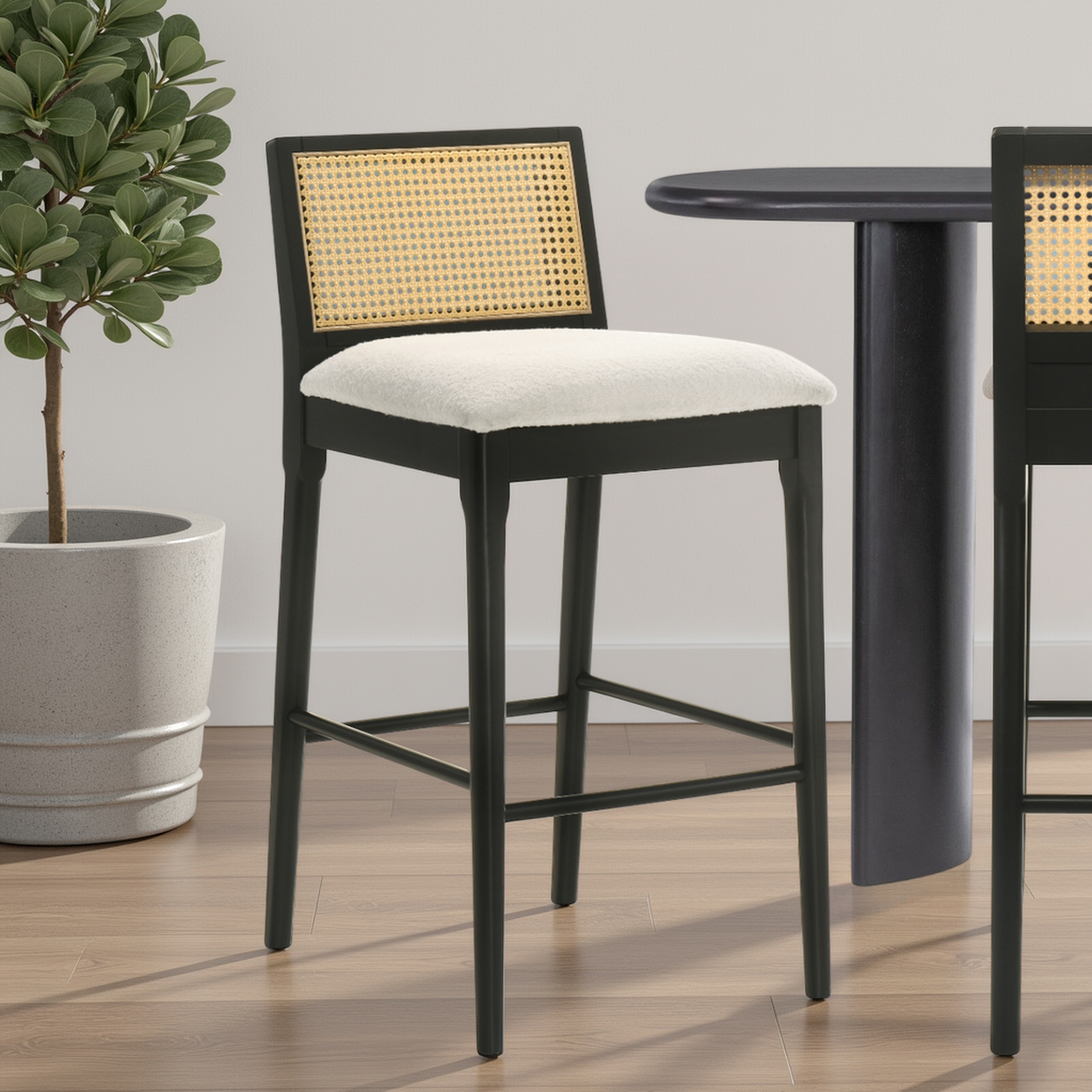 Armen Living Tobias Woven-Back Barstool